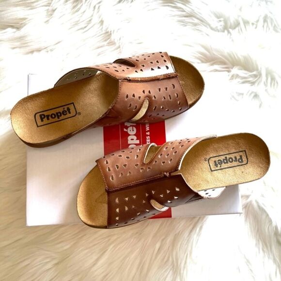 Propet Women's Fionna Slide Sandal, Brown, 7.5 - Picture 7 of 9